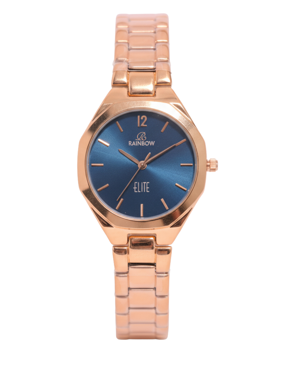 Rainbow Elite Women’s Rose Gold Watch with Black Dial – Premium Analog Watch