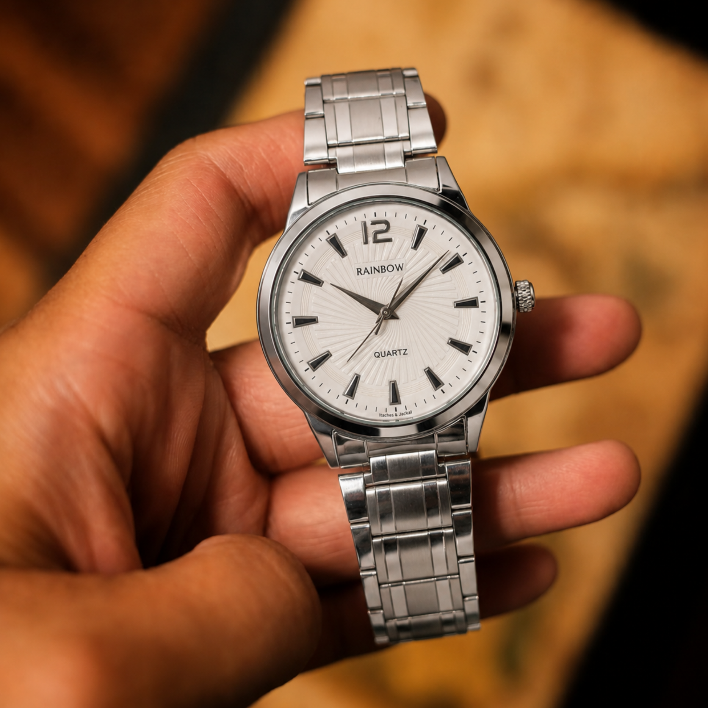 Rainbow Classic Men’s Silver Steel Quartz Watch