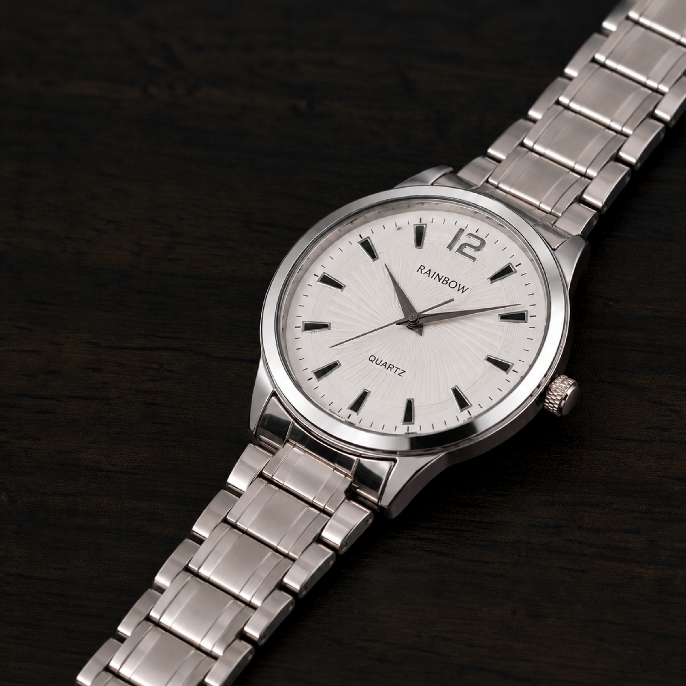 Rainbow Classic Men’s Silver Steel Quartz Watch