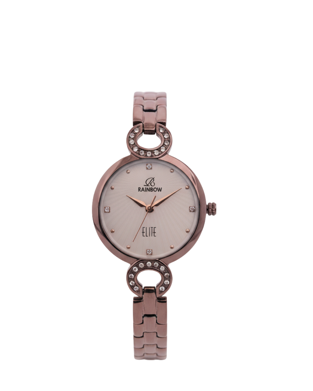 Rainbow Elite – Rose Brown Crystal Design (Cream Dial)