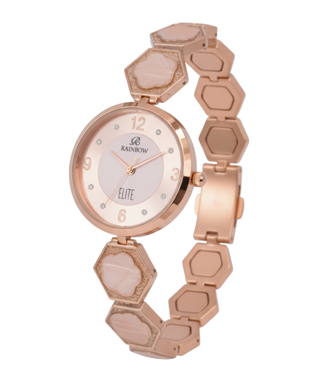 Rainbow Elite Women’s Watch – Rose Gold with Pink Dial