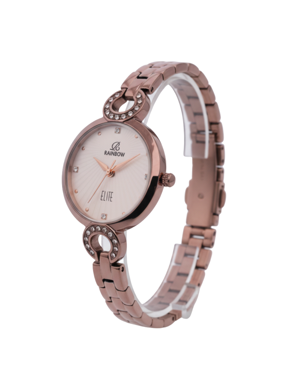 Rainbow Elite – Rose Brown Crystal Design (Cream Dial)