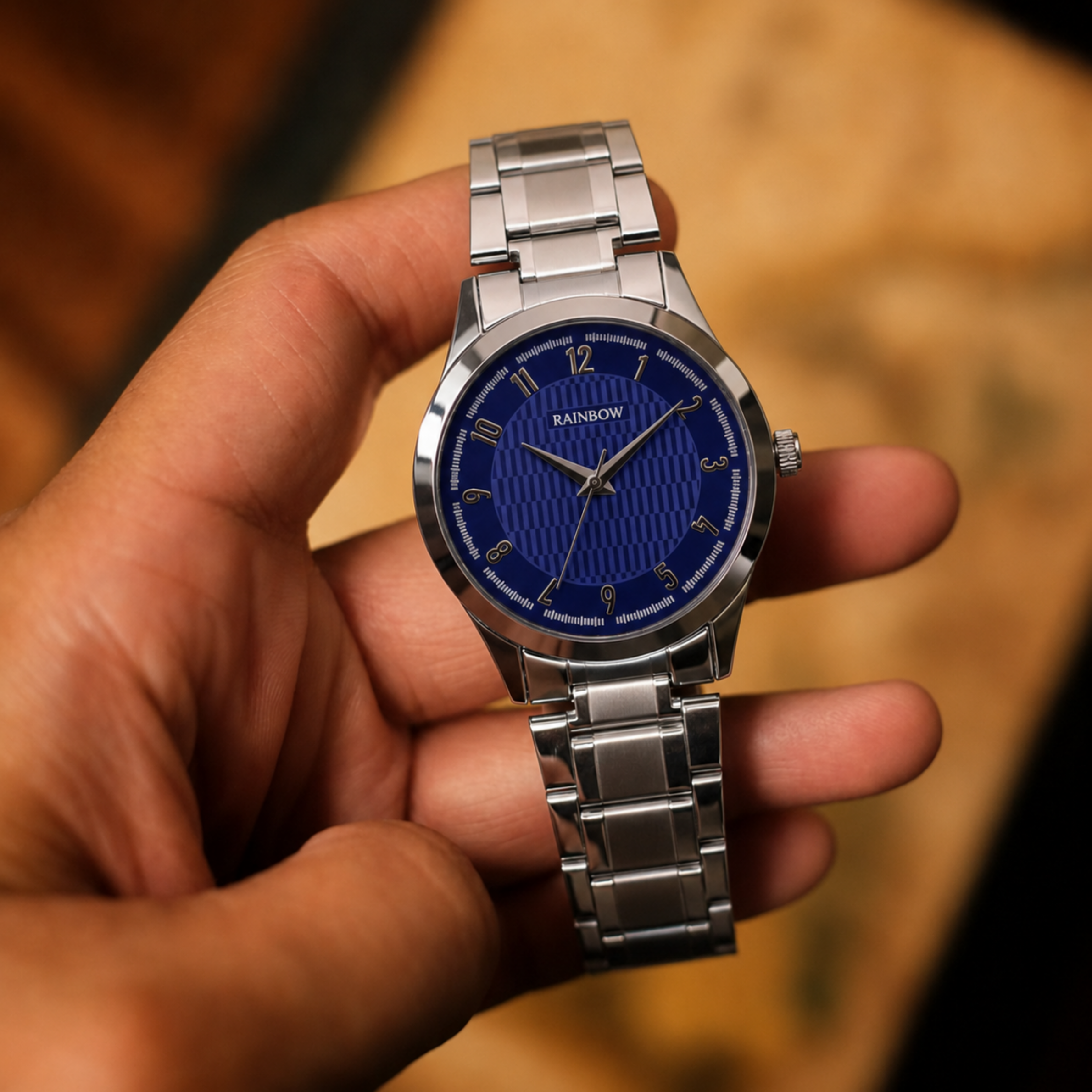 Rainbow Classic Blue Dial Stainless Steel Watch