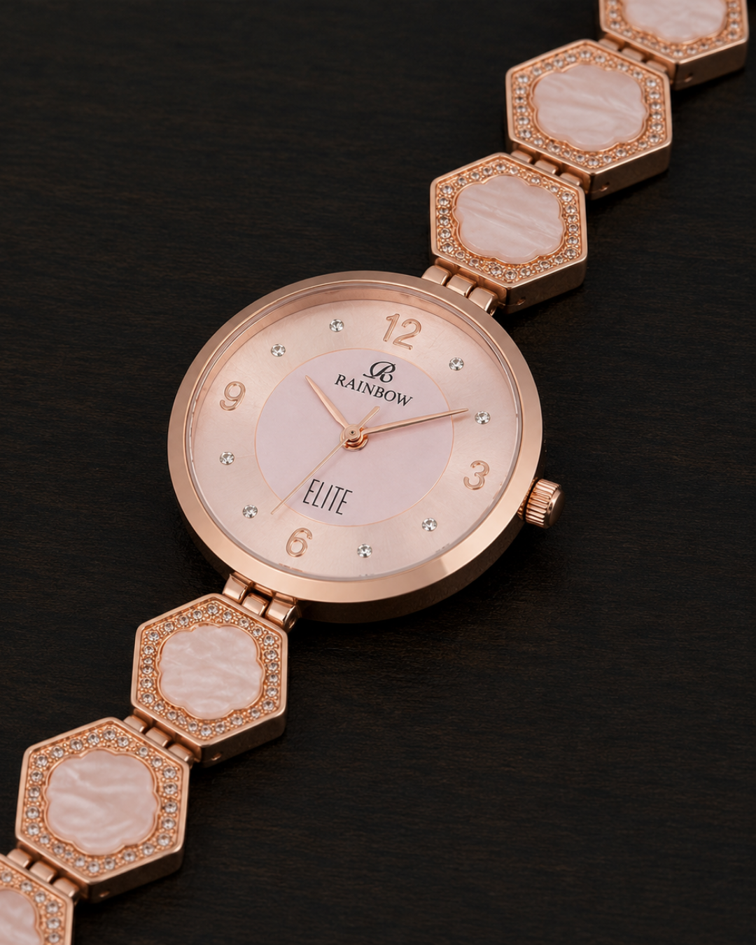 Rainbow Elite Women’s Watch – Rose Gold with Pink Dial