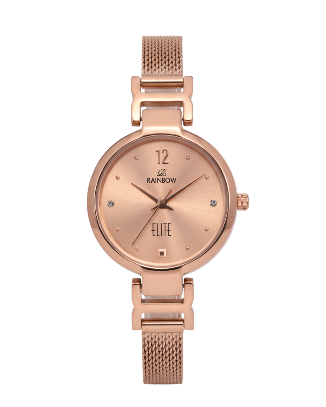 Rainbow Elite Women’s Rosegold Mesh Strap Watch – Rosegold Dial