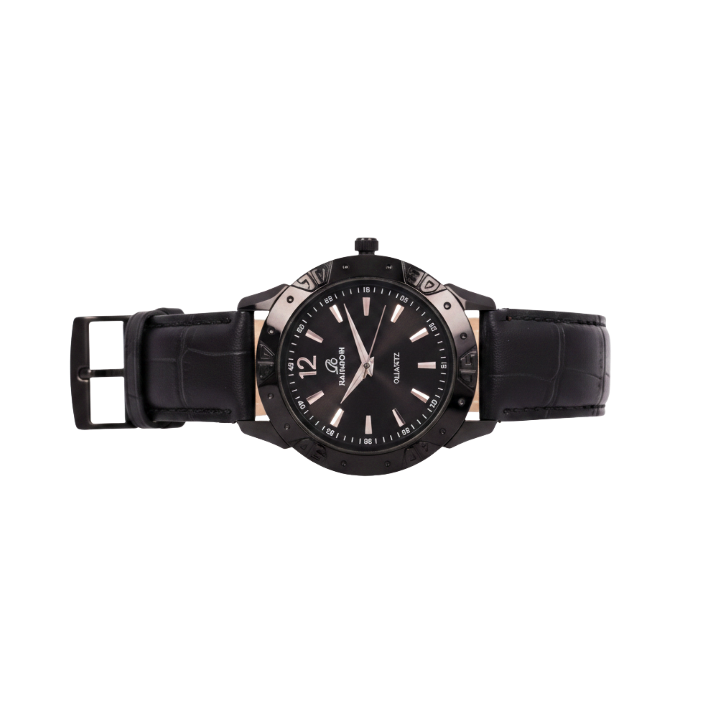 Rainbow Classic Black Dial Leather Strap Men’s Watch