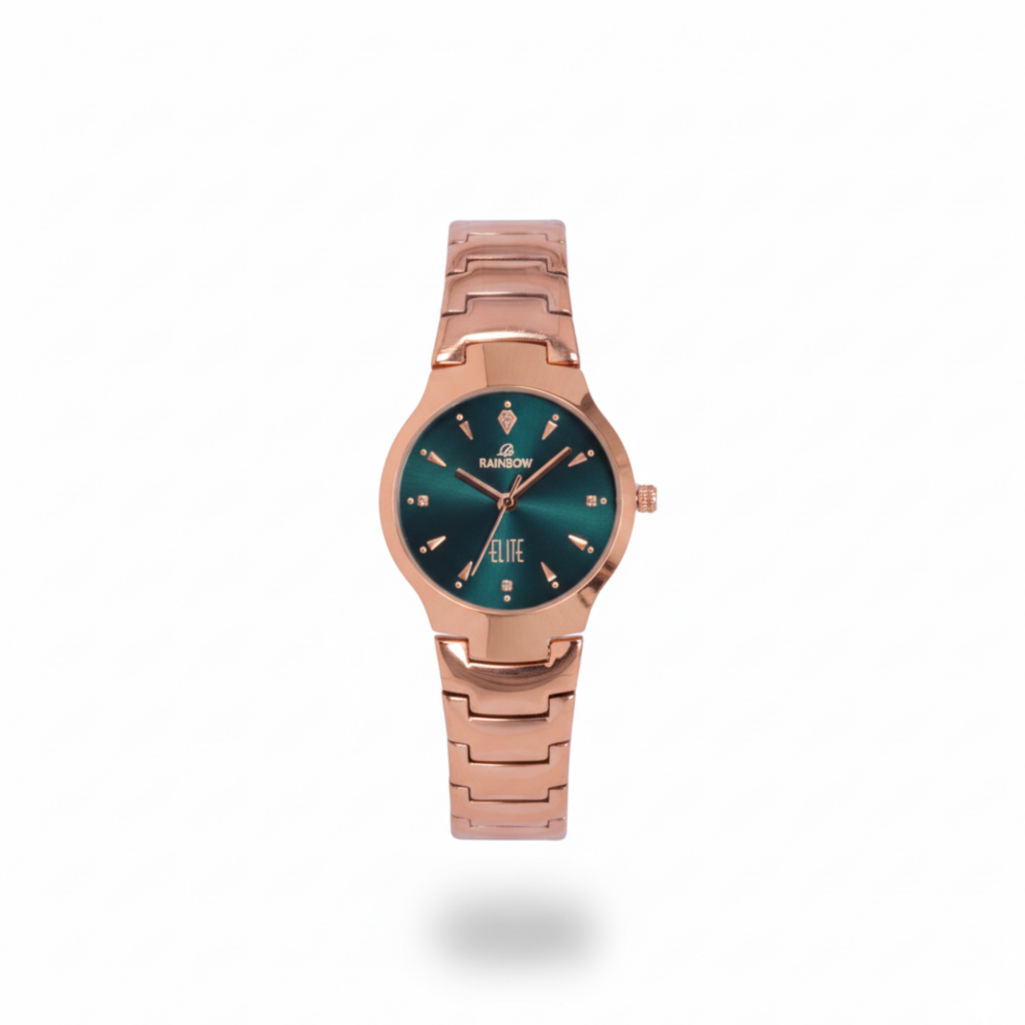 Rainbow Elite Women’s Rose Gold Watch with Green Dial – Premium Stylish Watch