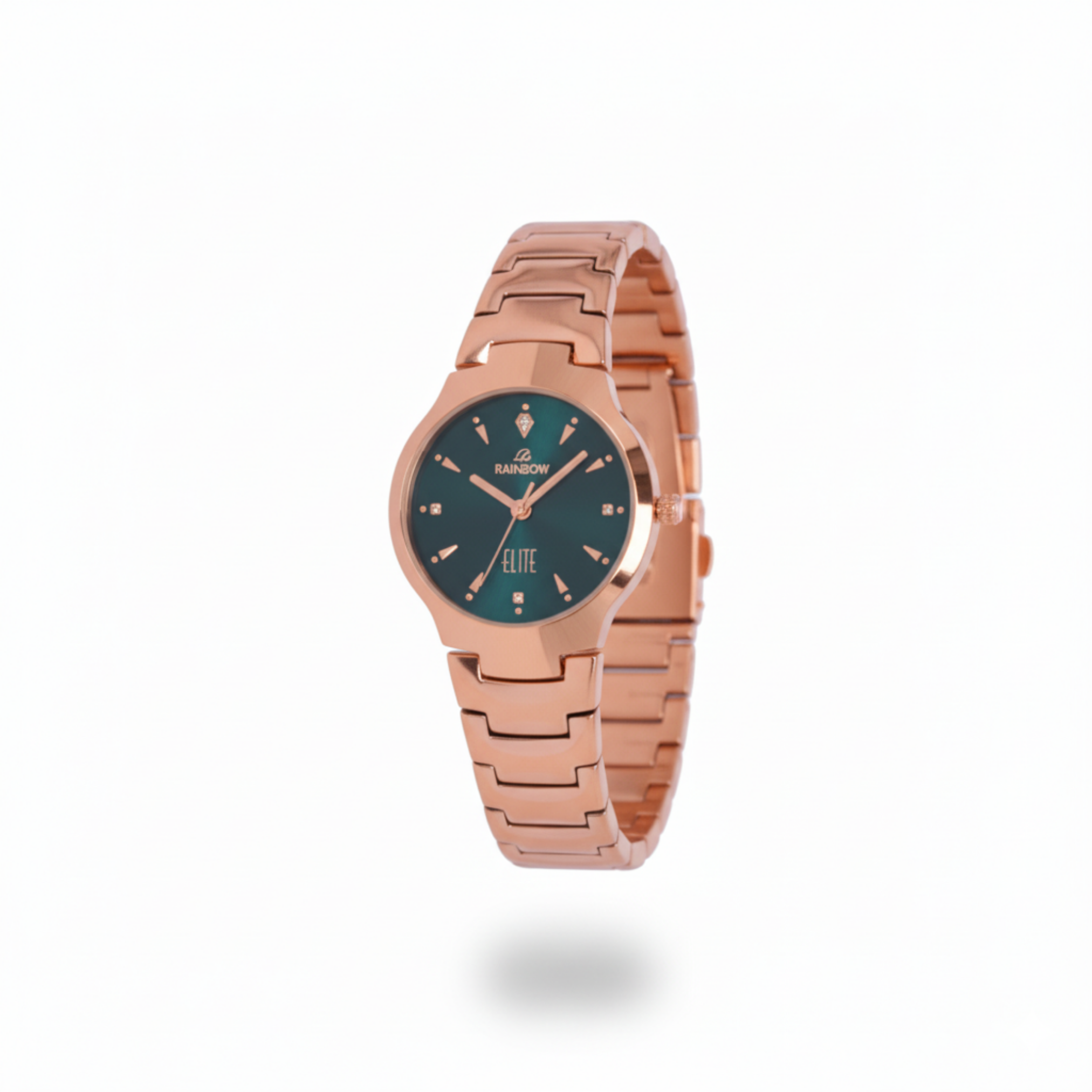 Rainbow Elite Women’s Rose Gold Watch with Green Dial – Premium Stylish Watch