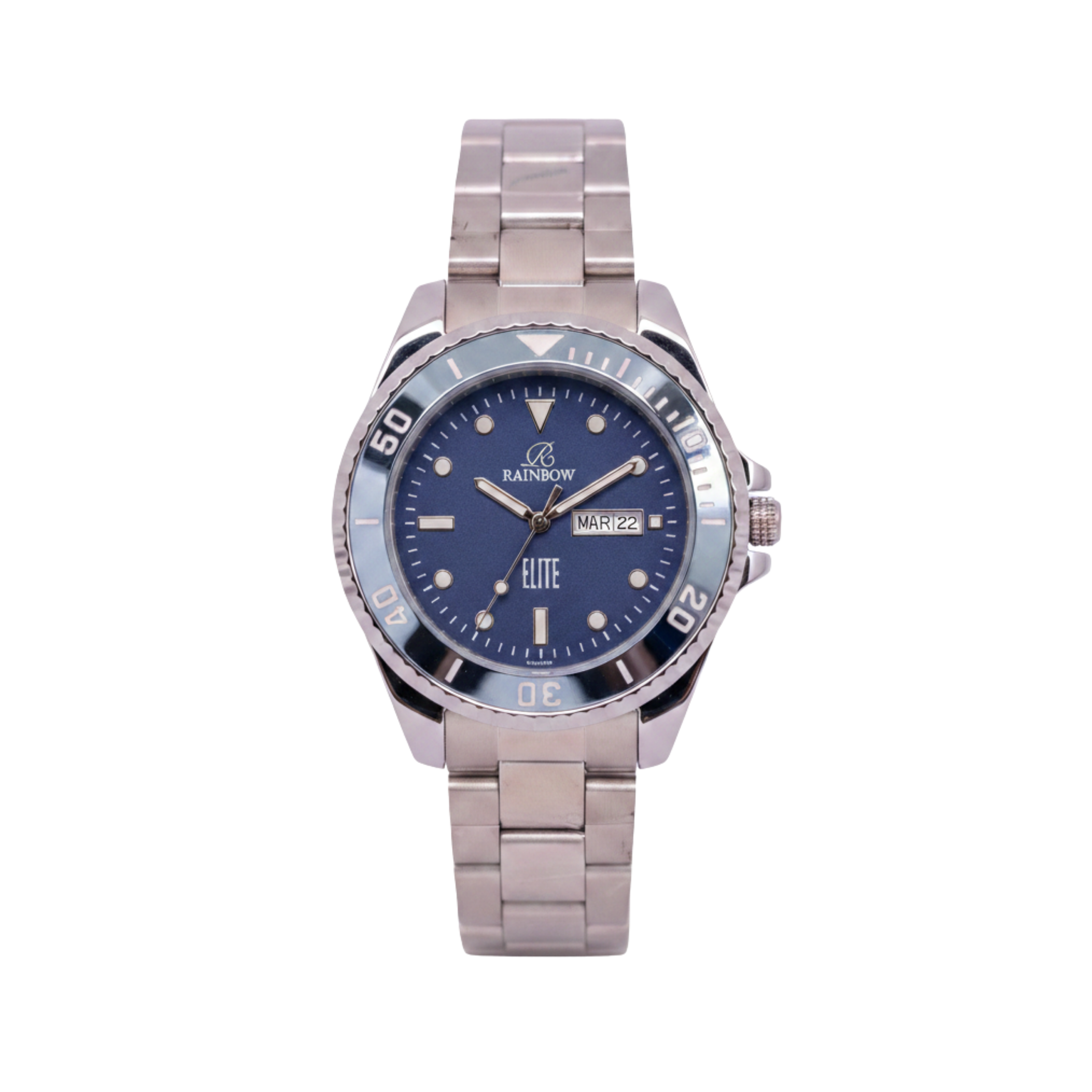 Rainbow Premium Men’s Blue Dial silver Case Watch