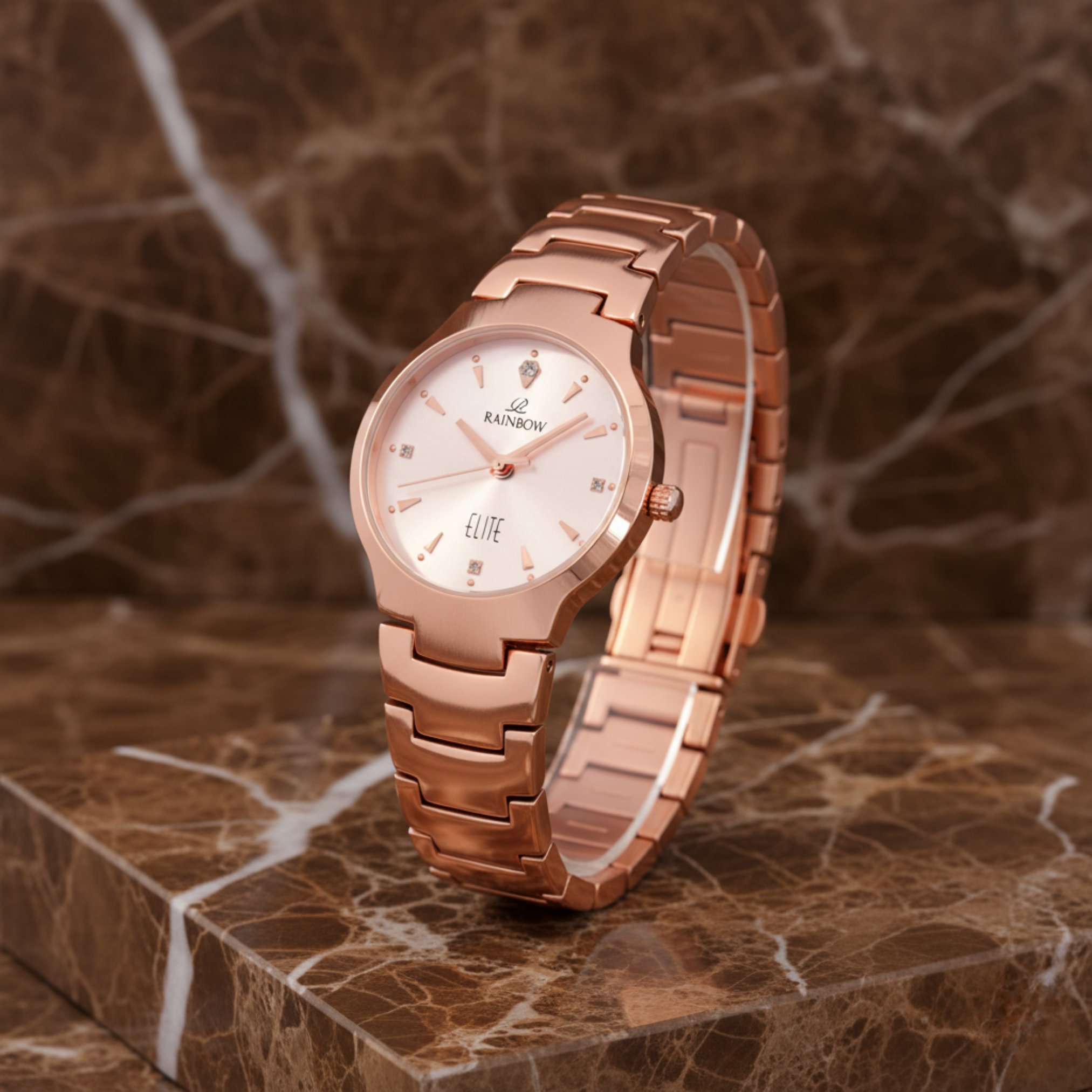 Rainbow Elite Rose Gold Women’s Analog Watch – Elegant & Premium Design