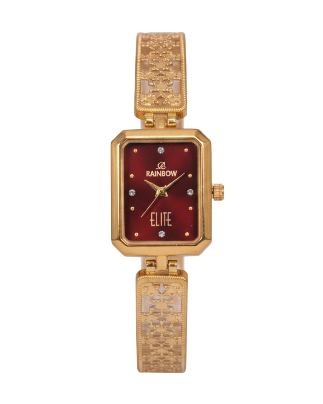 Rainbow Elite – Red Rectangular Dial Women’s Bracelet Watch