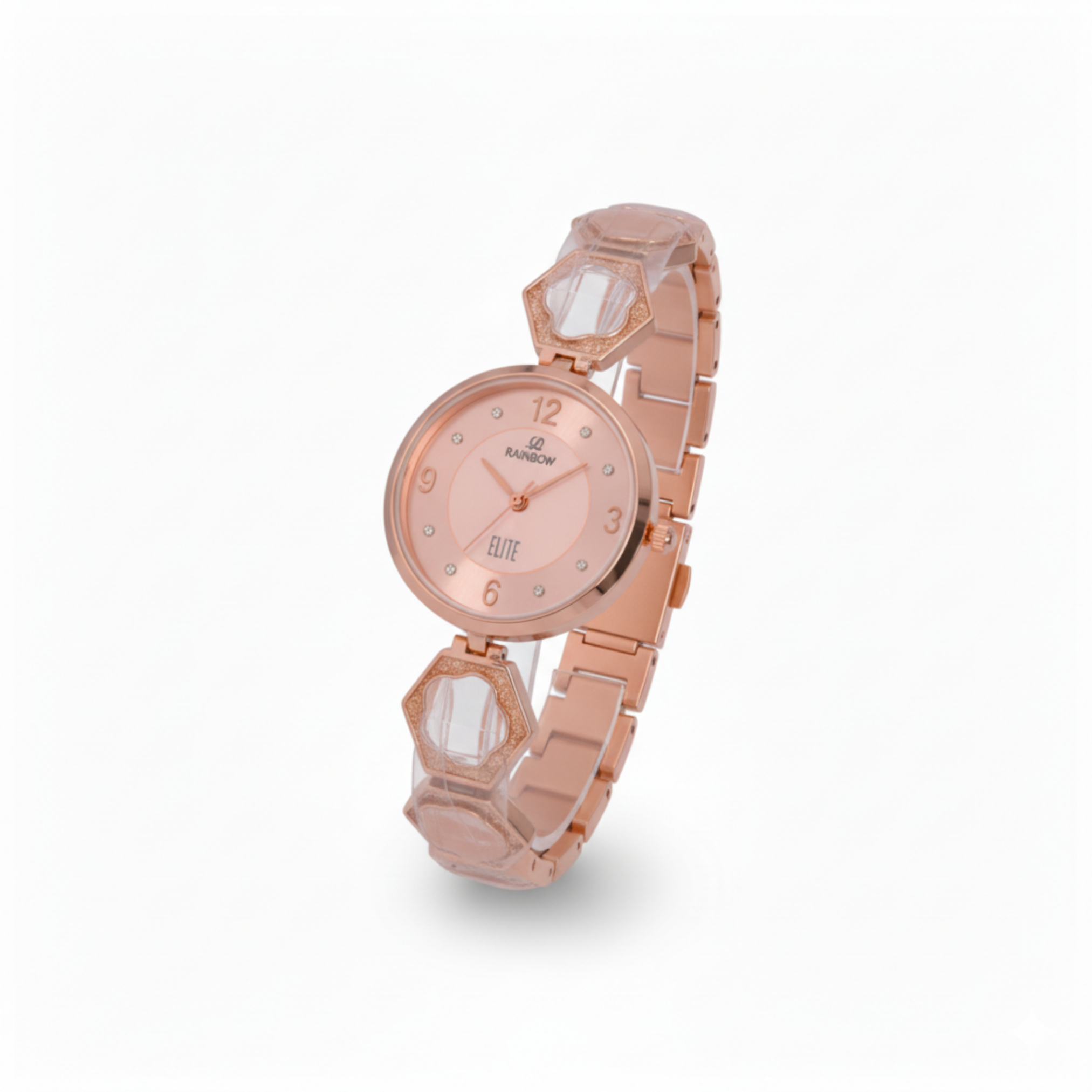 Rainbow Elite Women’s Watch – Rose Gold with Pink Dial