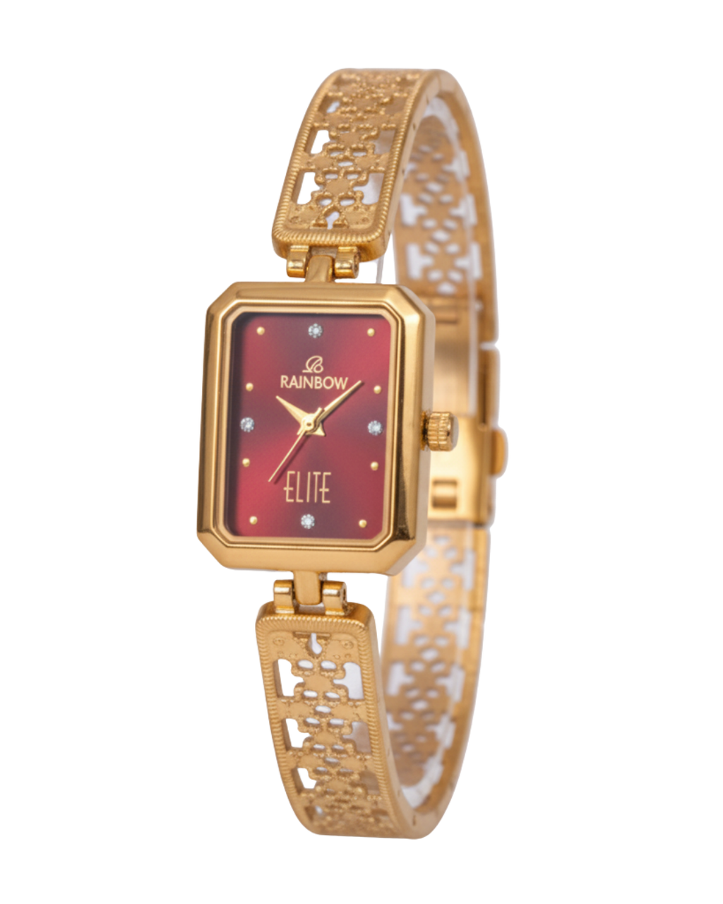 Rainbow Elite – Red Rectangular Dial Women’s Bracelet Watch