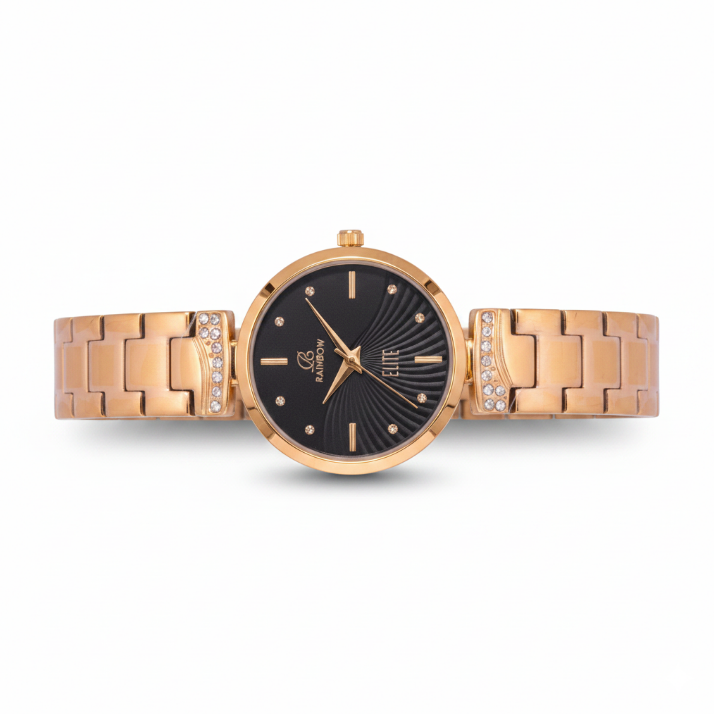 Rainbow Elite Women’s Black Dial Rose Gold Watch