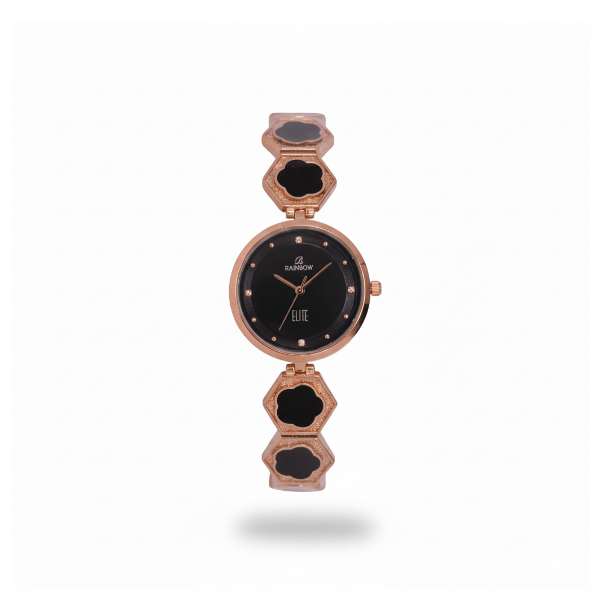Rainbow Elite Women’s Watch – Rose Gold with Black Dial