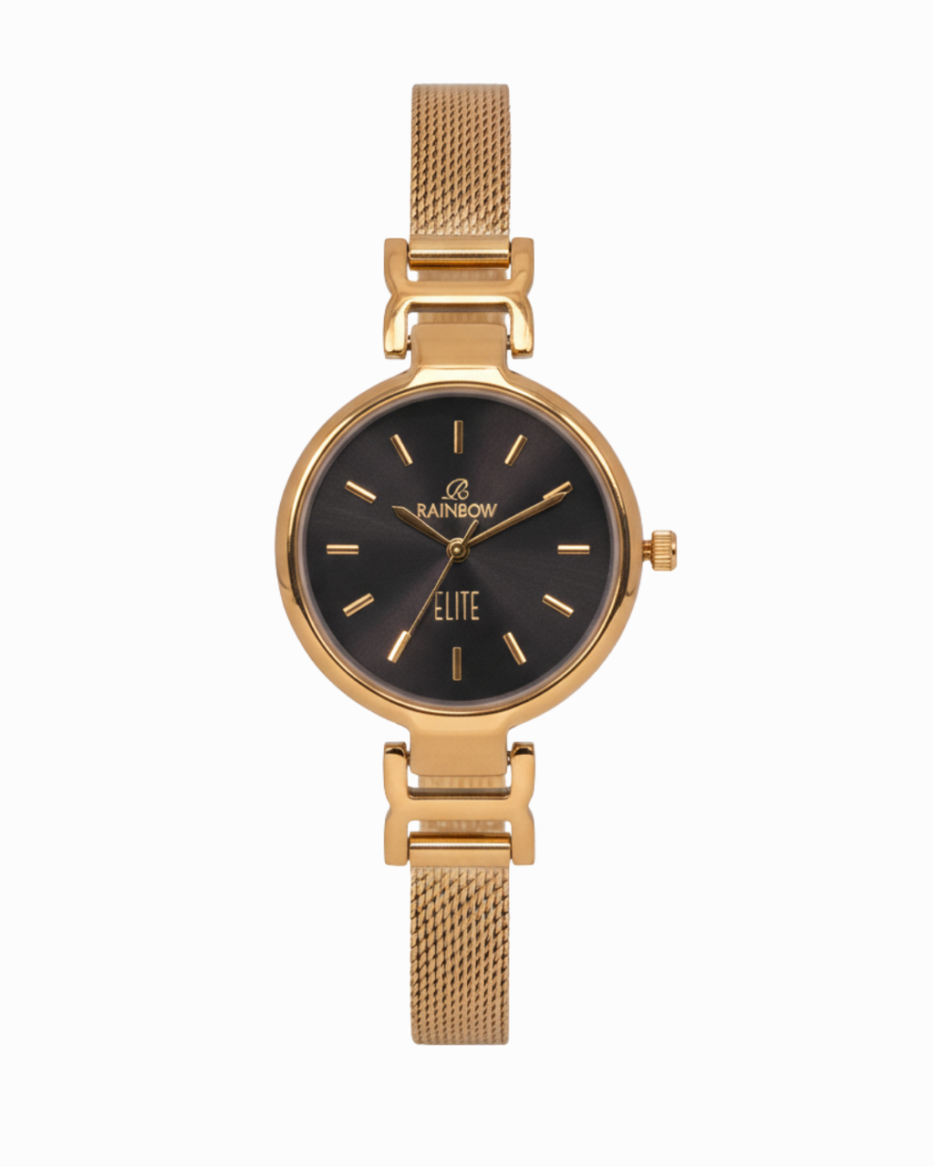 Rainbow Elite Women's Gold Mesh Strap Watch – Grey Dial