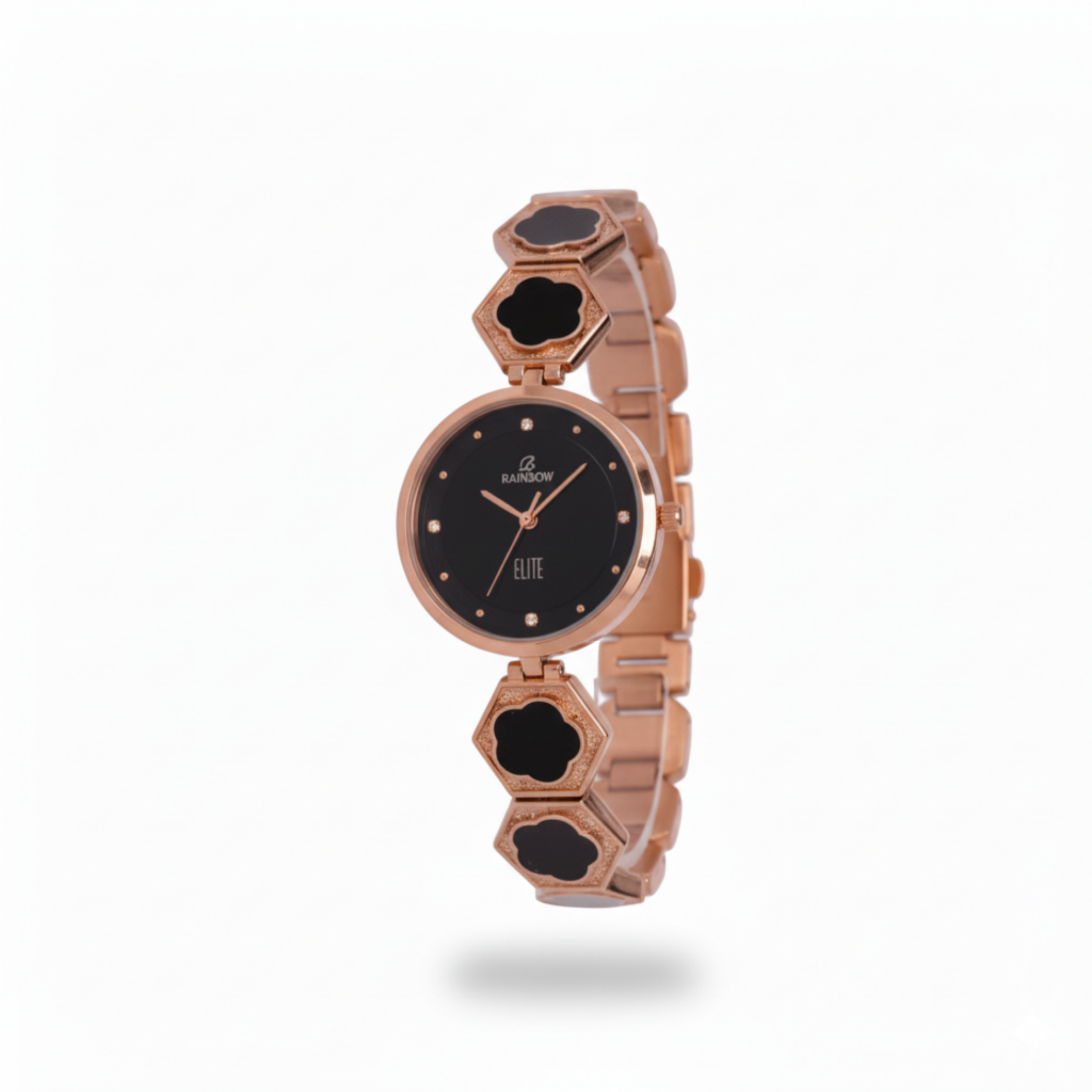 Rainbow Elite Women’s Watch – Rose Gold with Black Dial