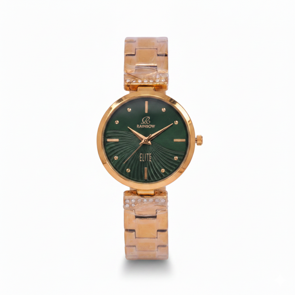 Rainbow Elite Women’s Green Dial Rose Gold Watch