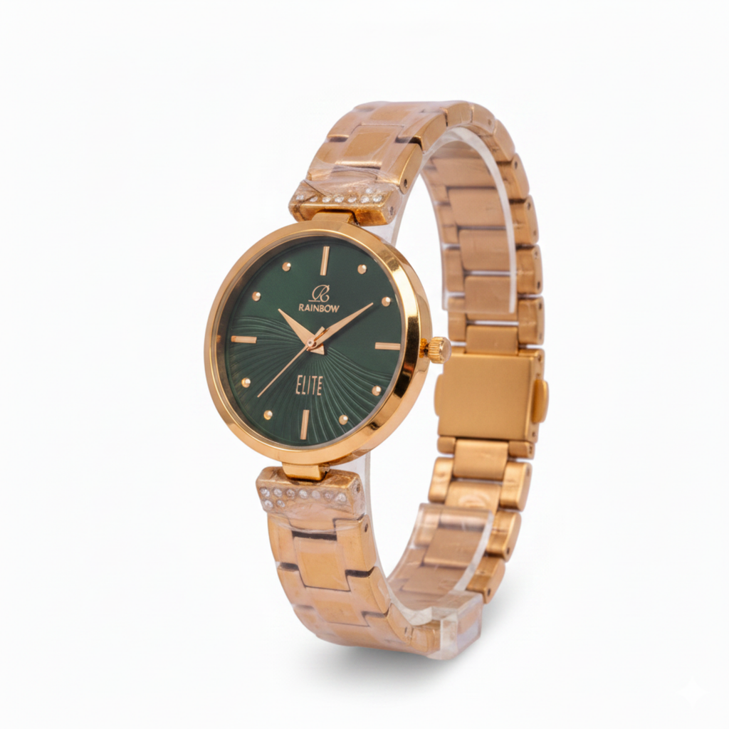 Rainbow Elite Women’s Green Dial Rose Gold Watch