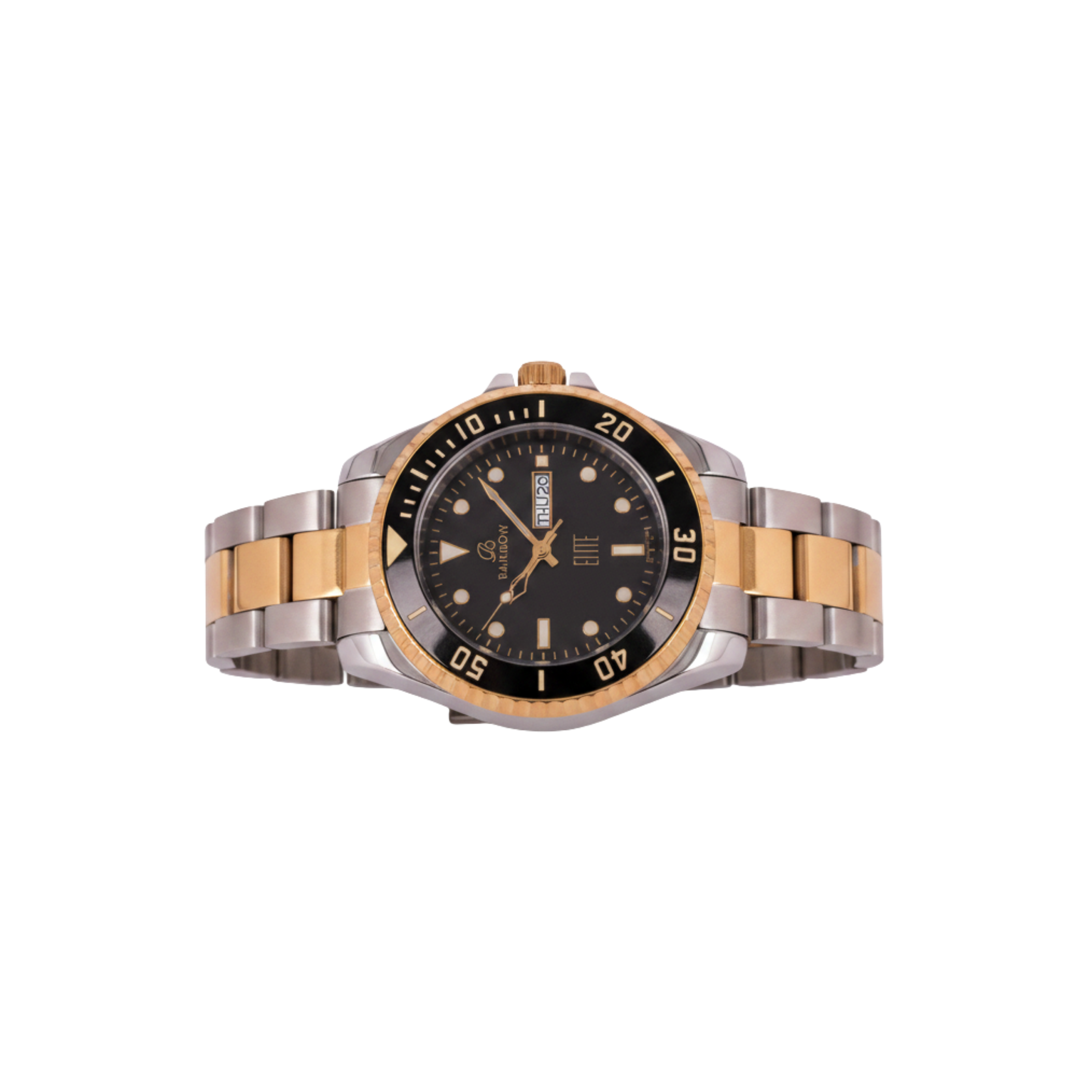 Rainbow Elite Men’s Black Dial Two-Tone Stainless Steel Watch