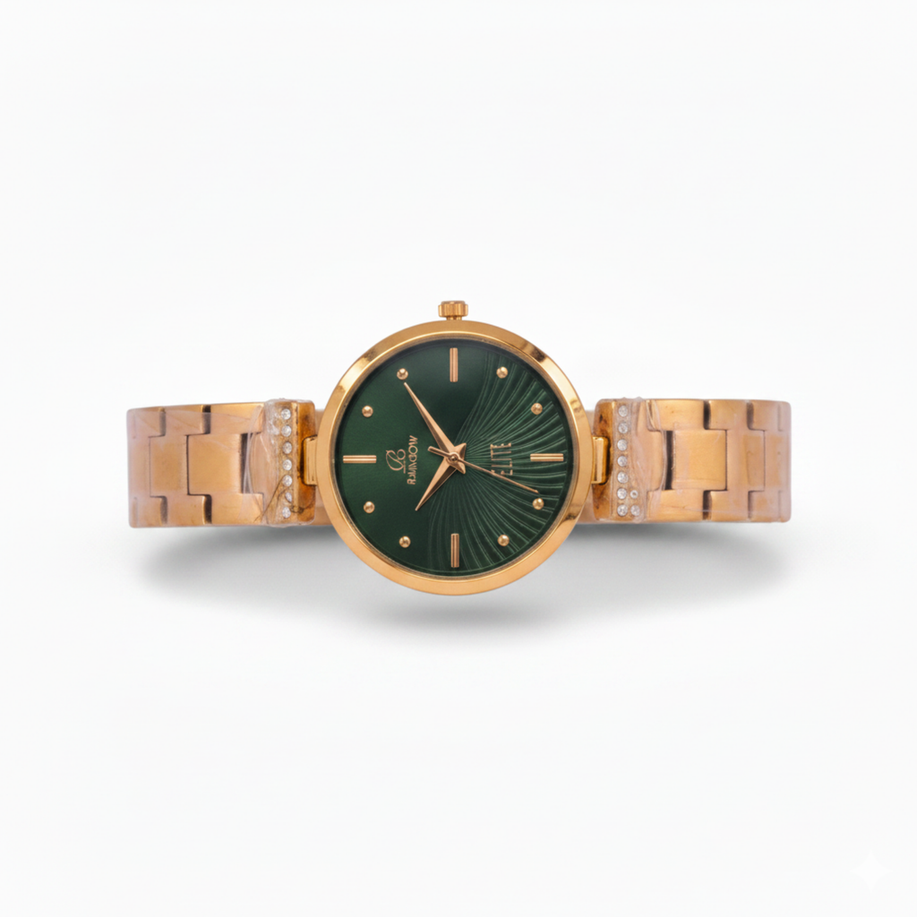 Rainbow Elite Women’s Green Dial Rose Gold Watch