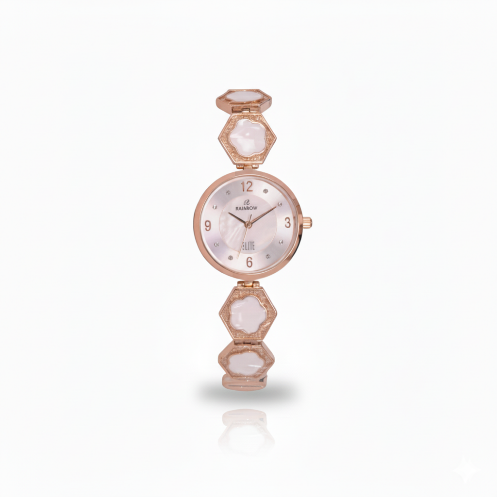Rainbow Elite Women’s Watch – Rose Gold with White Dial