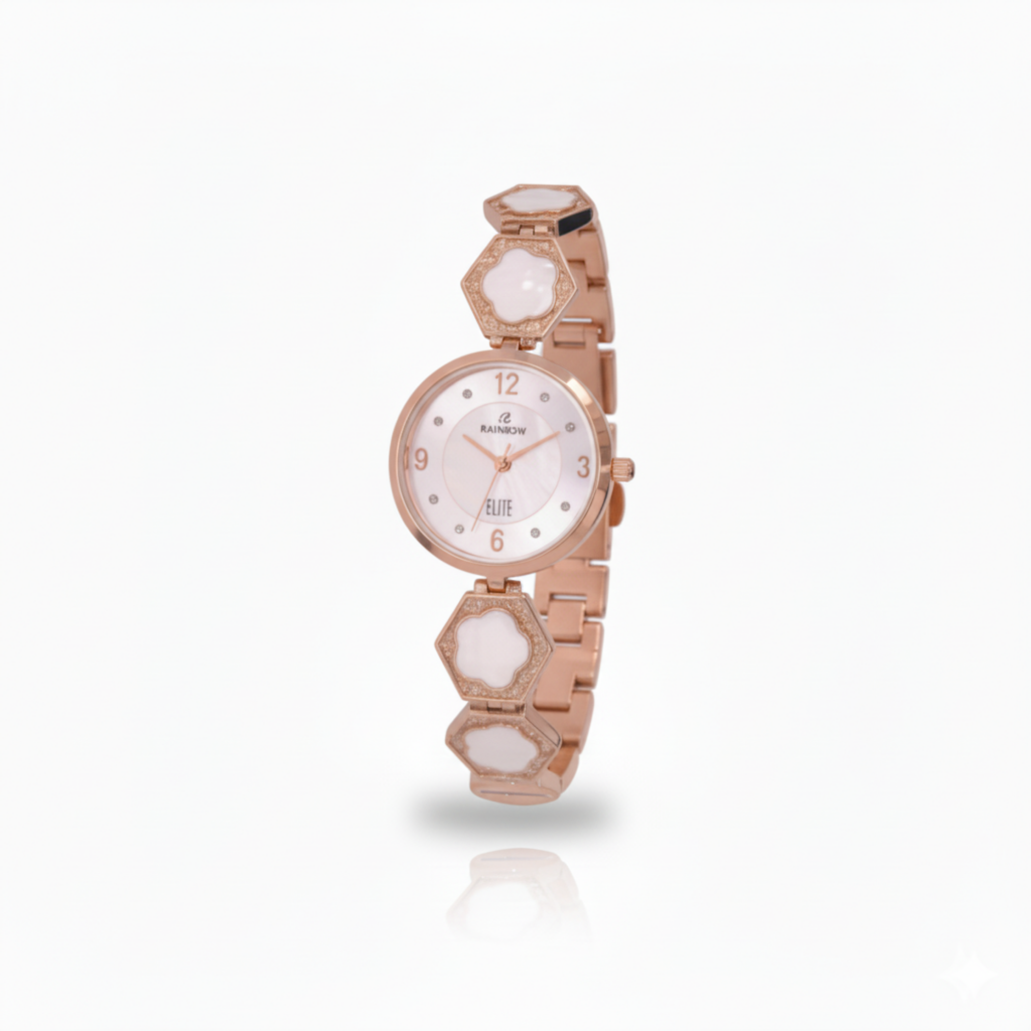 Rainbow Elite Women’s Watch – Rose Gold with White Dial