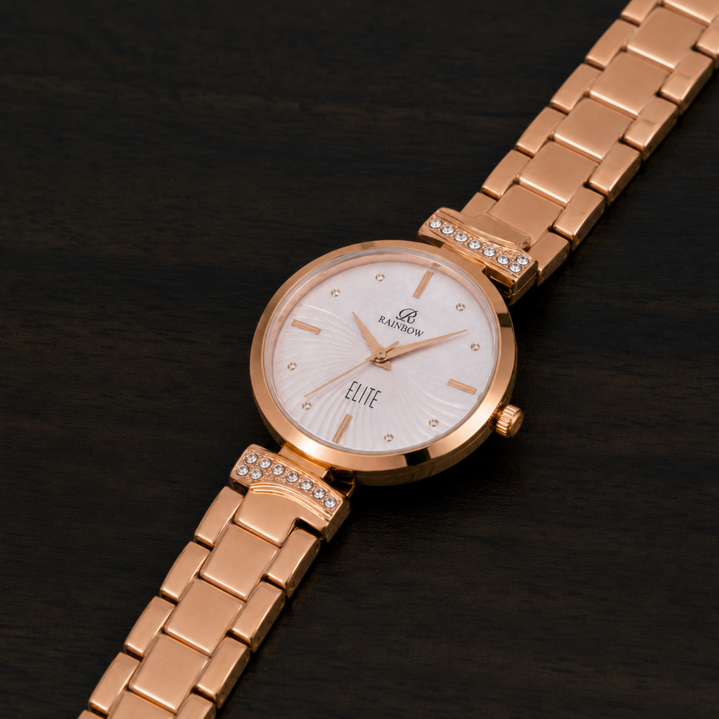 Rainbow Elite Women’s White Dial Rose Gold Watch