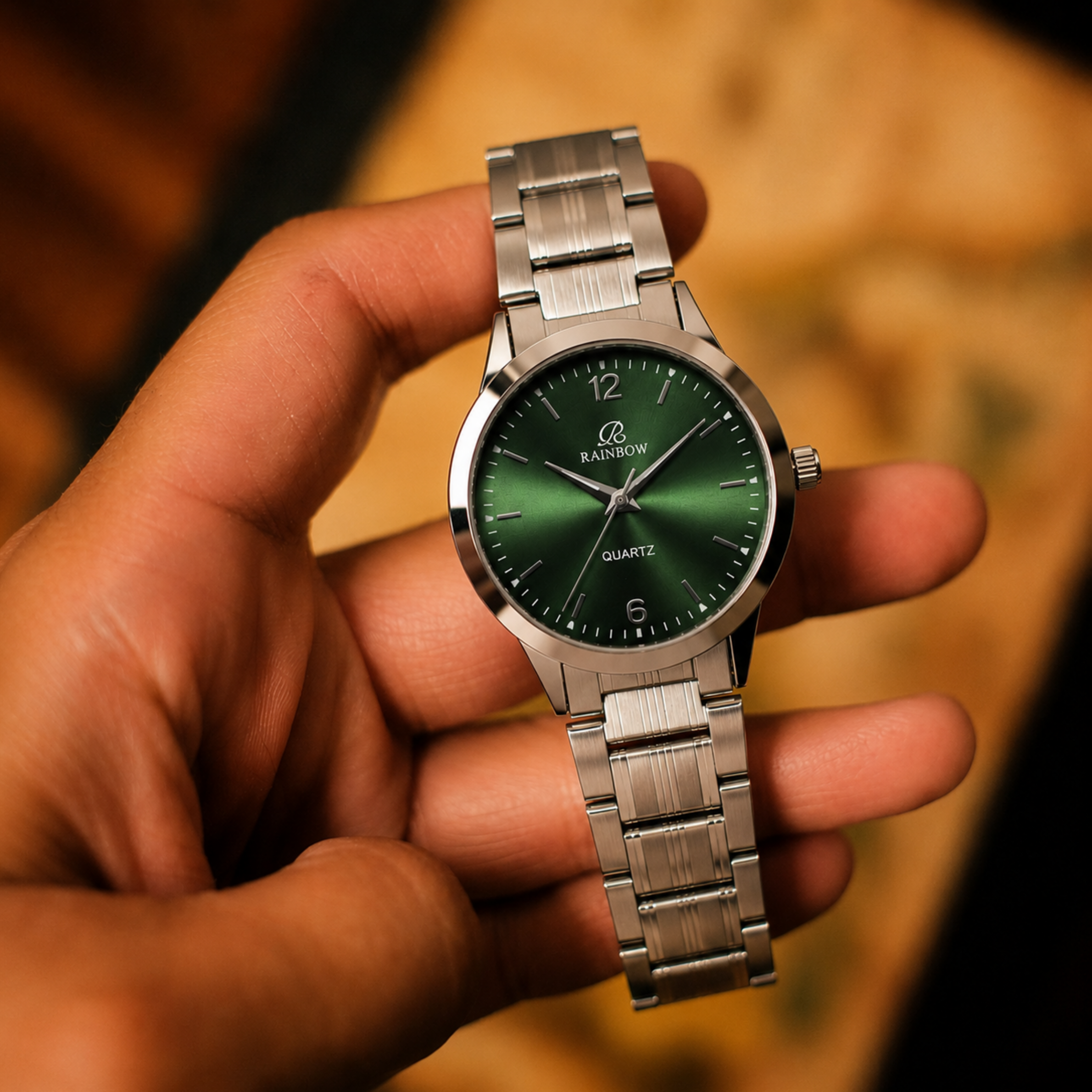 Rainbow Classic – Green Dial Stainless Steel Watch