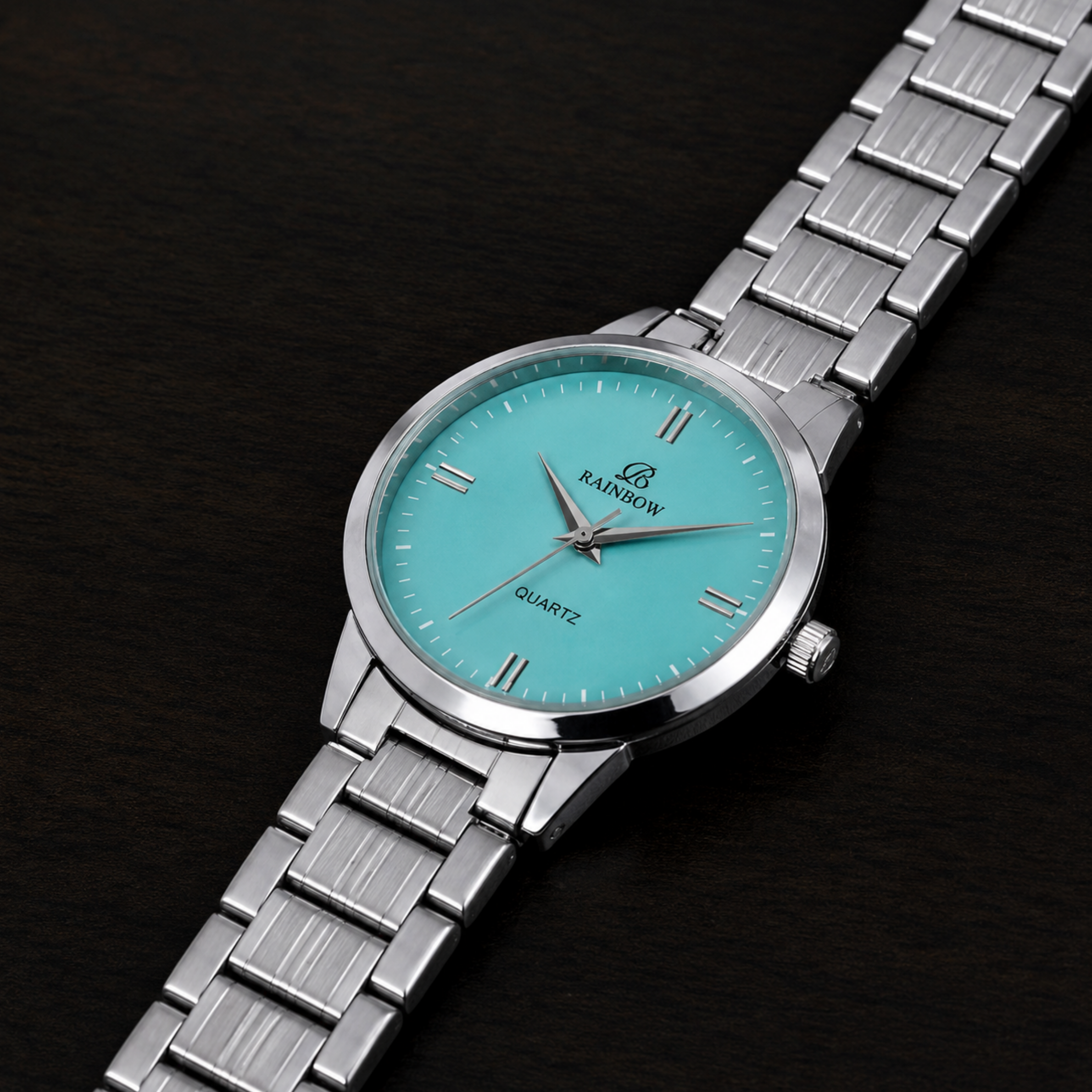 Rainbow Classic Men’s Aqua Blue Dial Stainless Steel Watch