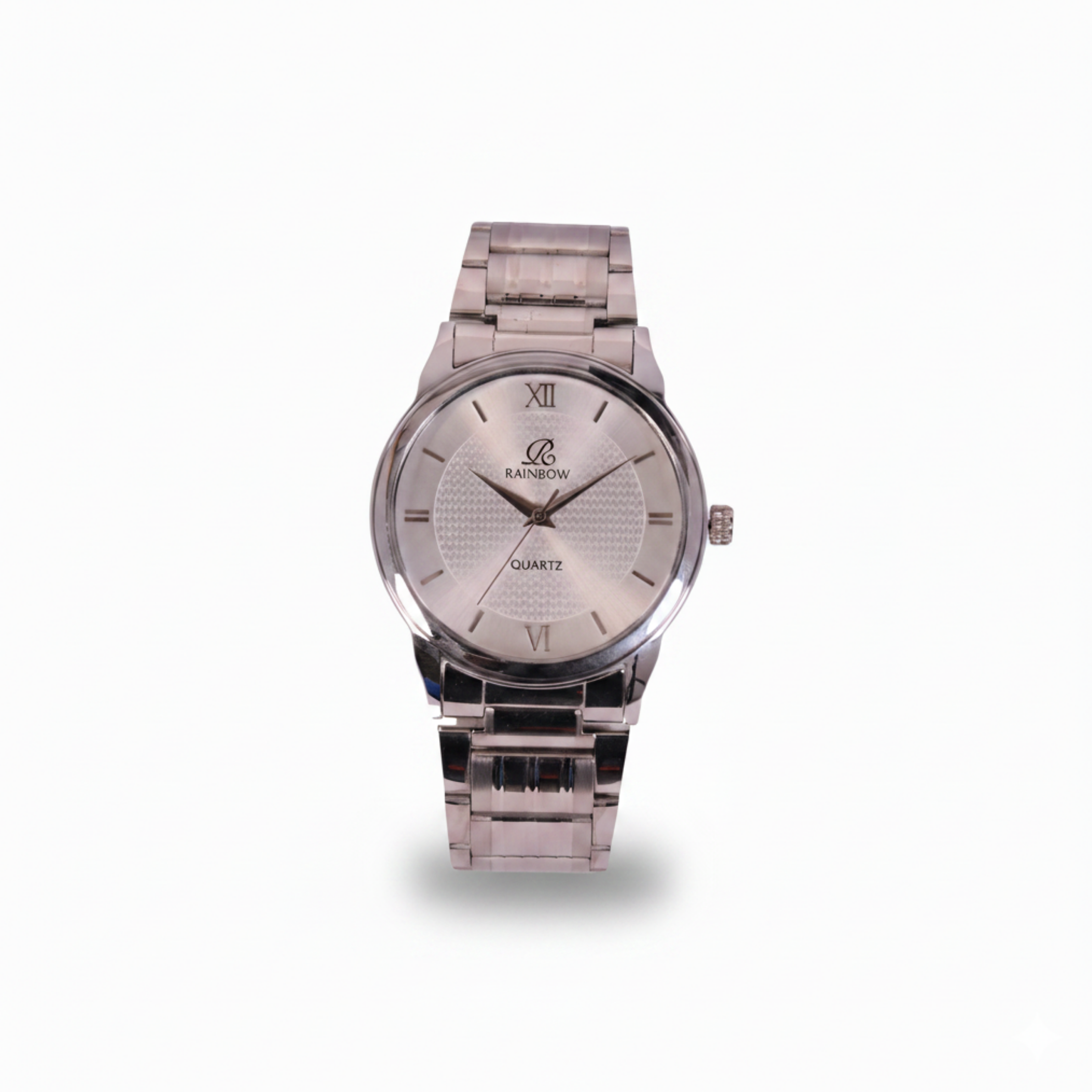 Rainbow Premium Silver White Dial Metal Strap Watch