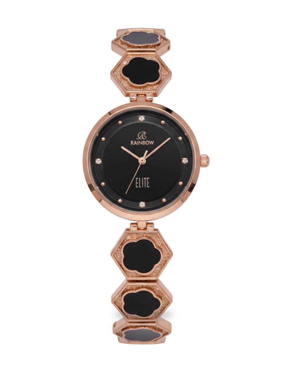Rainbow Elite Women’s Watch – Rose Gold with Black Dial