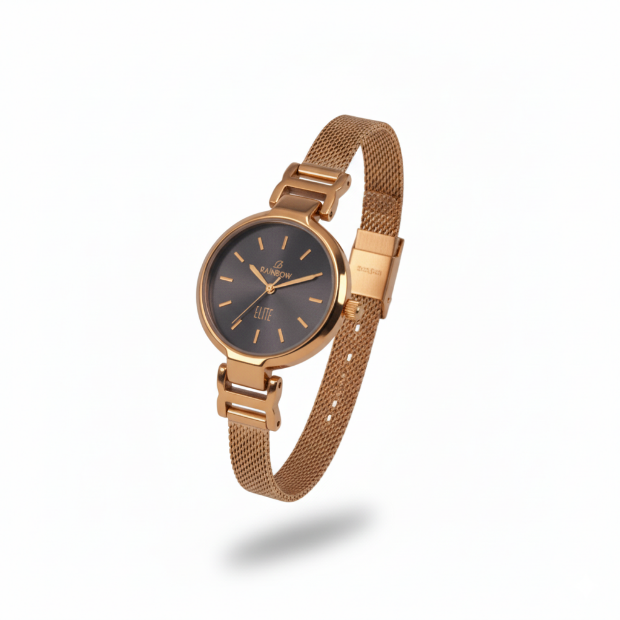 Rainbow Elite Women's Gold Mesh Strap Watch – Grey Dial