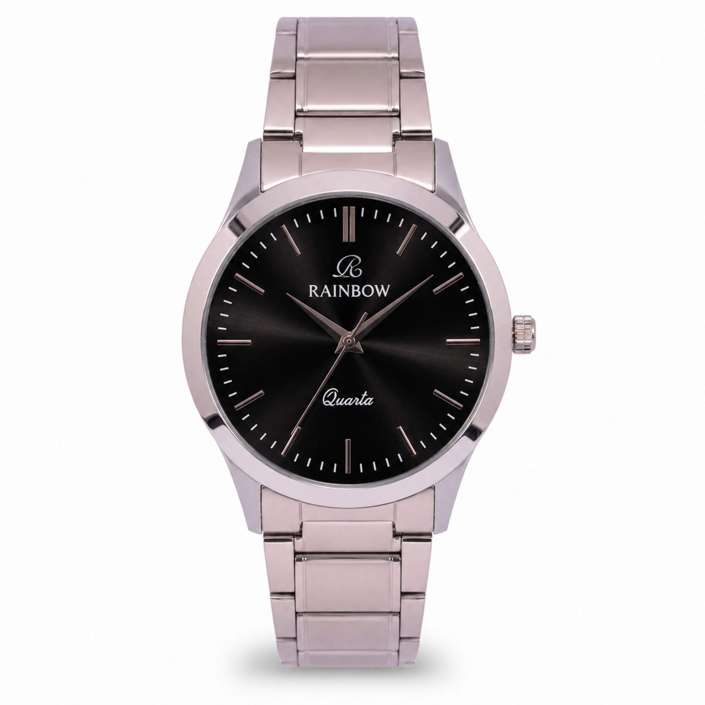 Rainbow Classic Black Dial Stainless Steel Watch