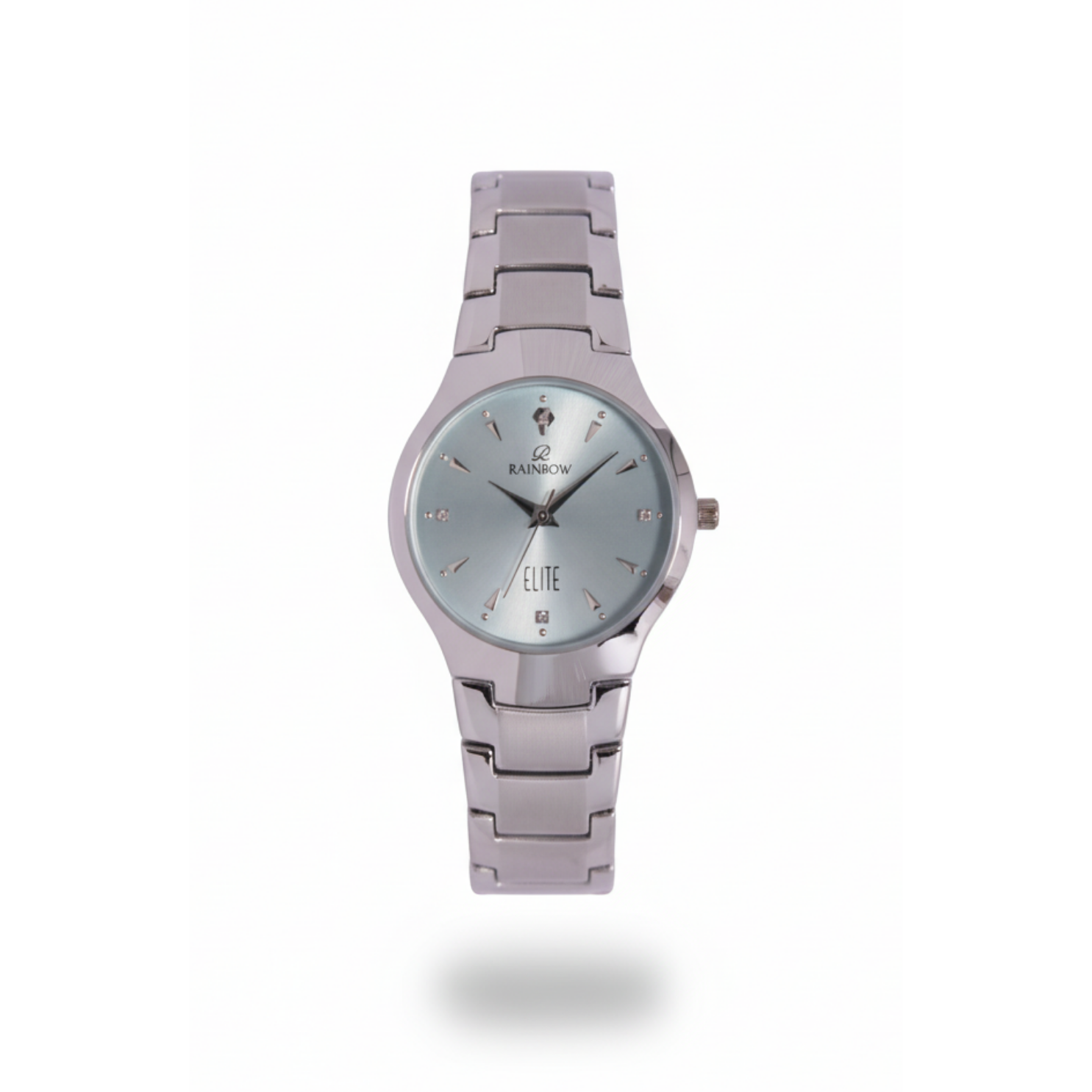 Silver Round Watch – Ice Blue Dial