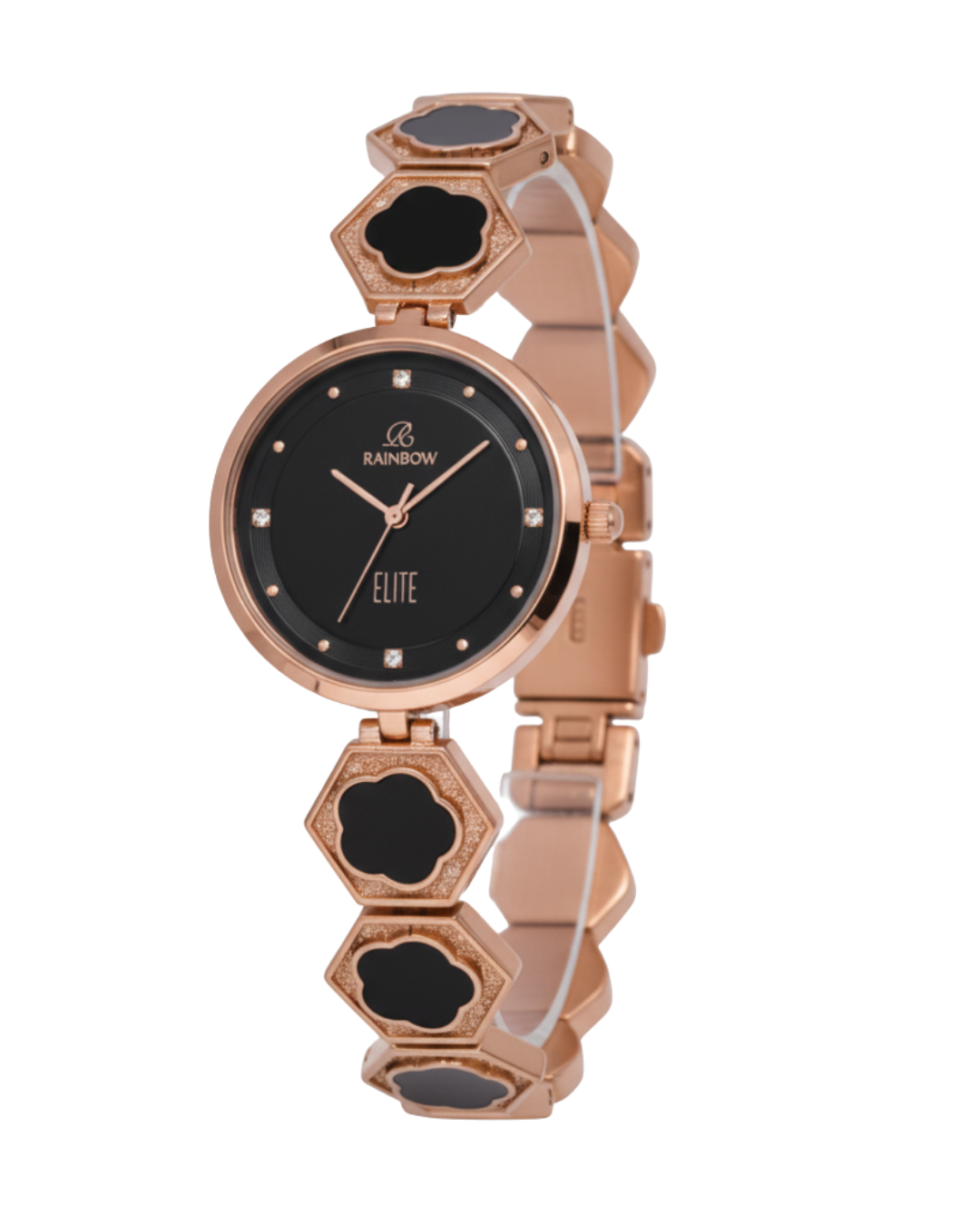Rainbow Elite Women’s Watch – Rose Gold with Black Dial