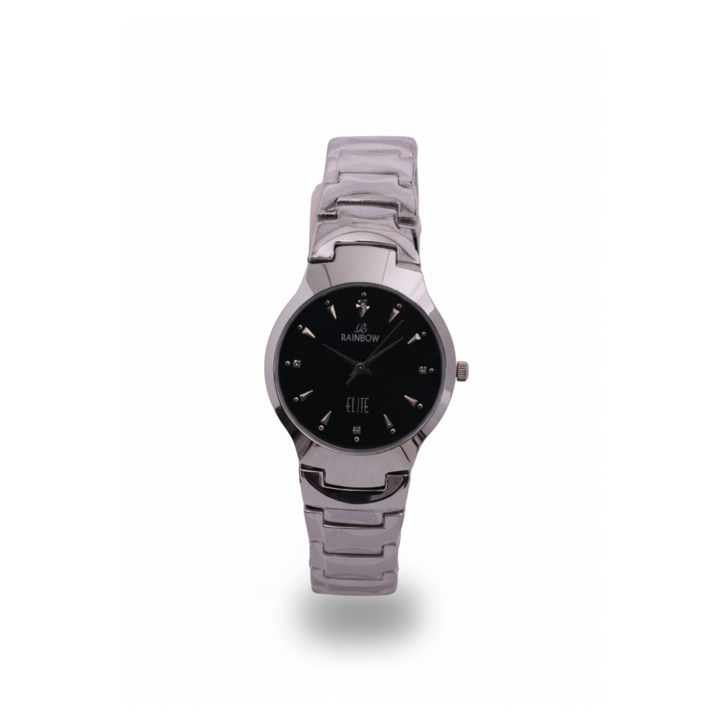 Silver Round Watch – Black Dial (Variant)