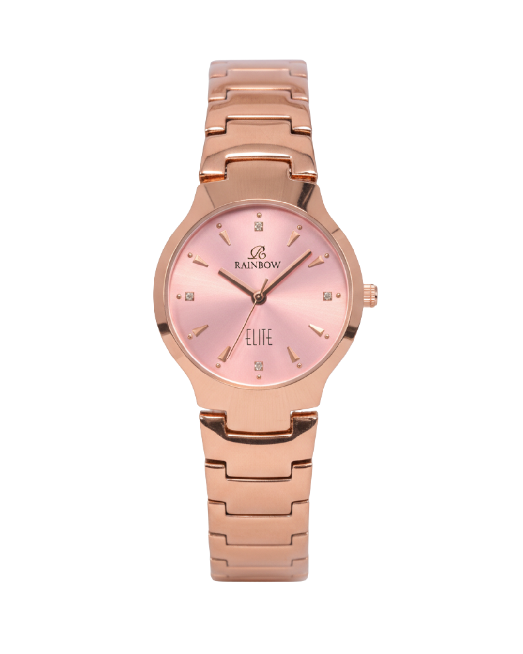 Rainbow Elite Rose Gold Women’s Watch – Premium Pink Dial Edition