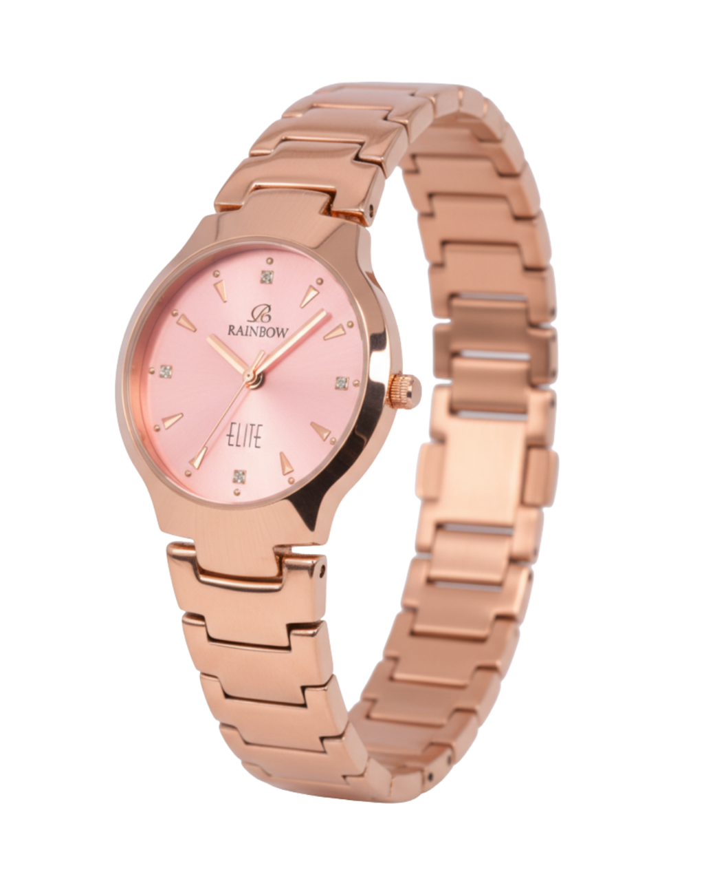 Rainbow Elite Rose Gold Women’s Watch – Premium Pink Dial Edition