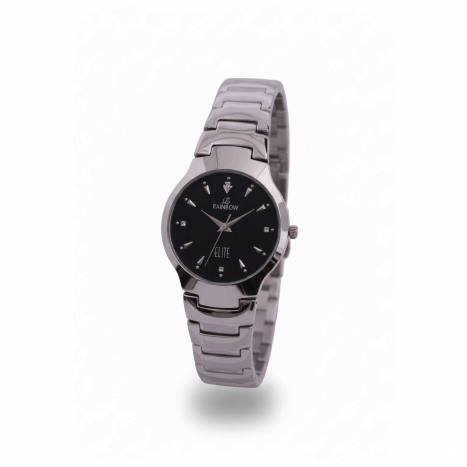 Silver Round Watch – Black Dial (Variant)