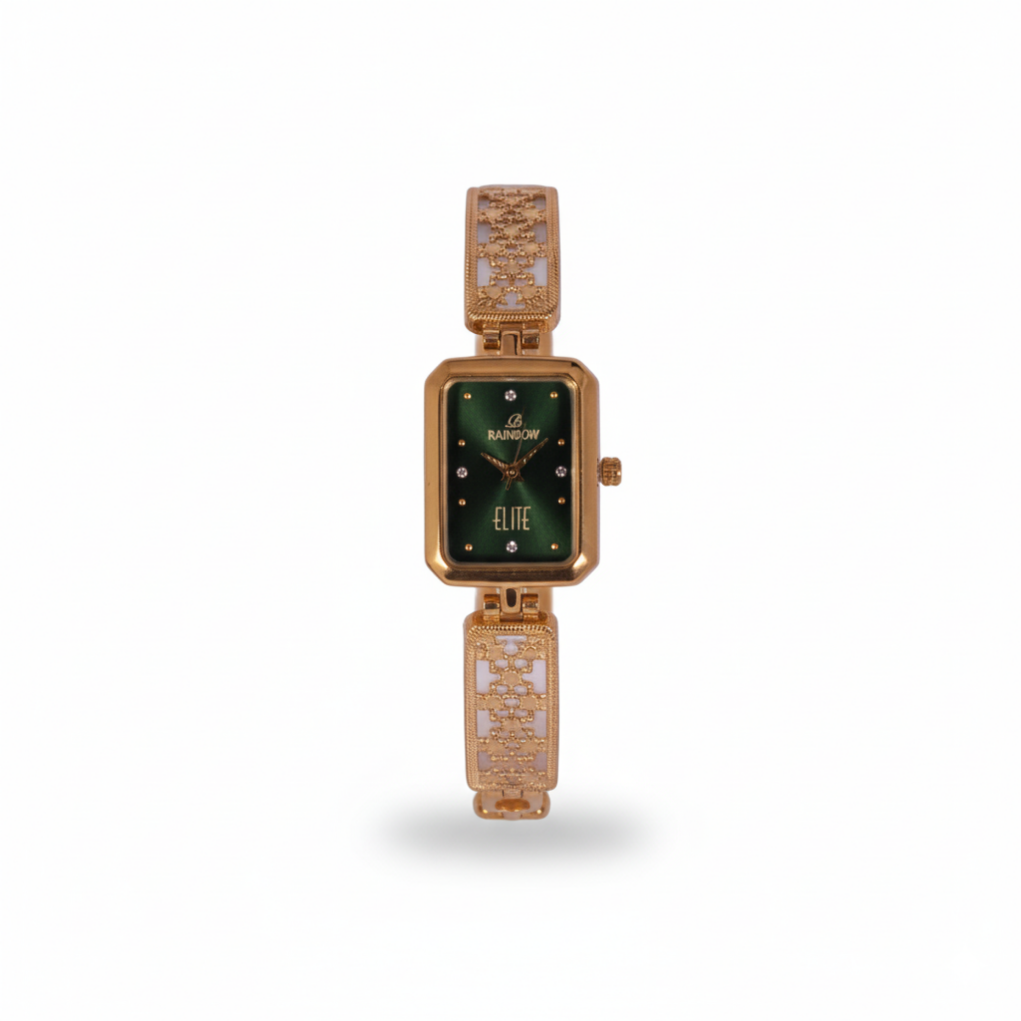 Rainbow Elite – Green Rectangular Dial Women’s Designer Watch