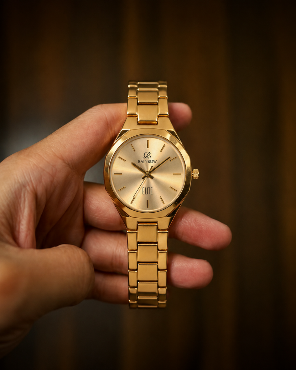 Rainbow Elite Women’s Gold Stainless Steel Watch