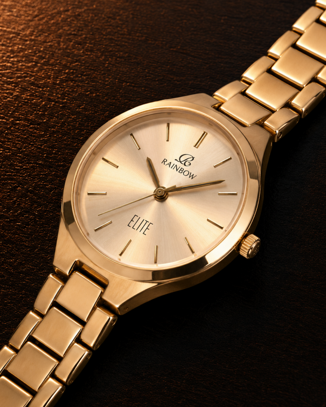 Rainbow Elite Women’s Gold Stainless Steel Watch