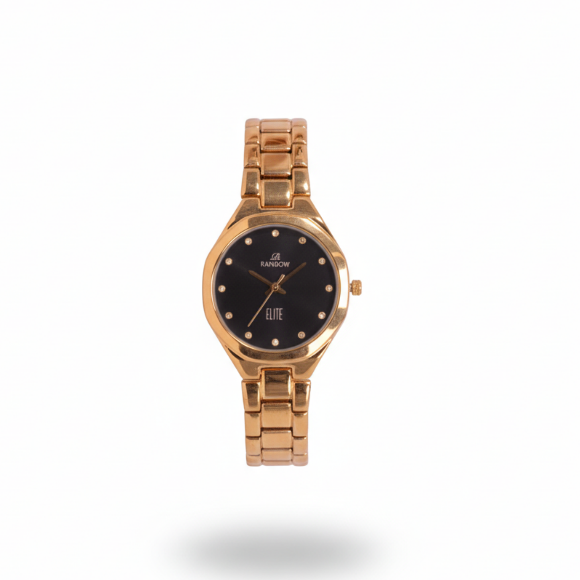 Rainbow Elite Women’s Gold Analog Watch – Black Dial