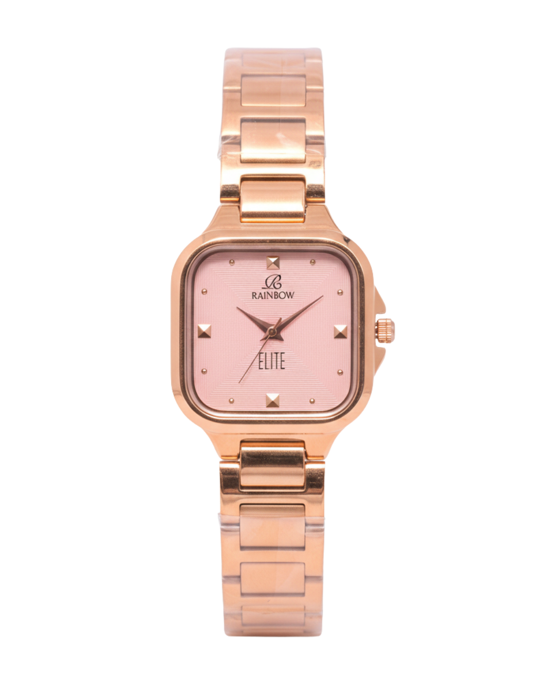 Rainbow Elite – Rose Gold Square Dial (Pink Dial)