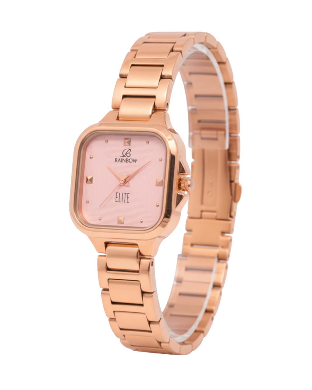 Rainbow Elite – Rose Gold Square Dial (Pink Dial)