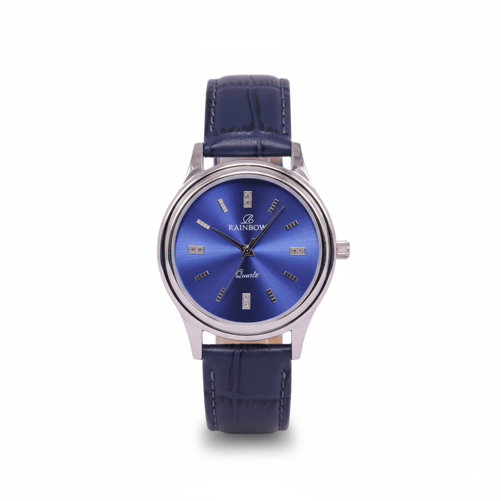 Rainbow Classic Men’s Blue Dial Blue Leather Strap Watch
