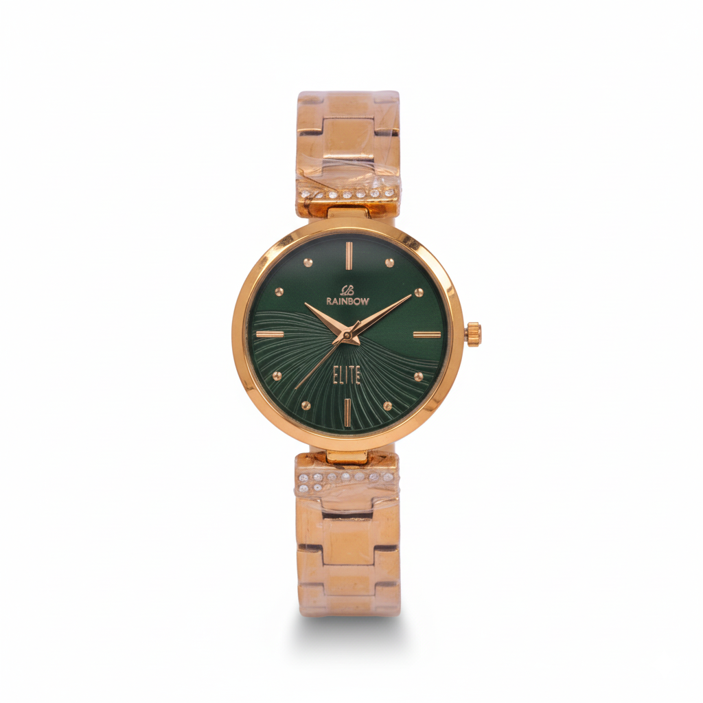 Rainbow Elite Women’s Green Dial Rose Gold Watch