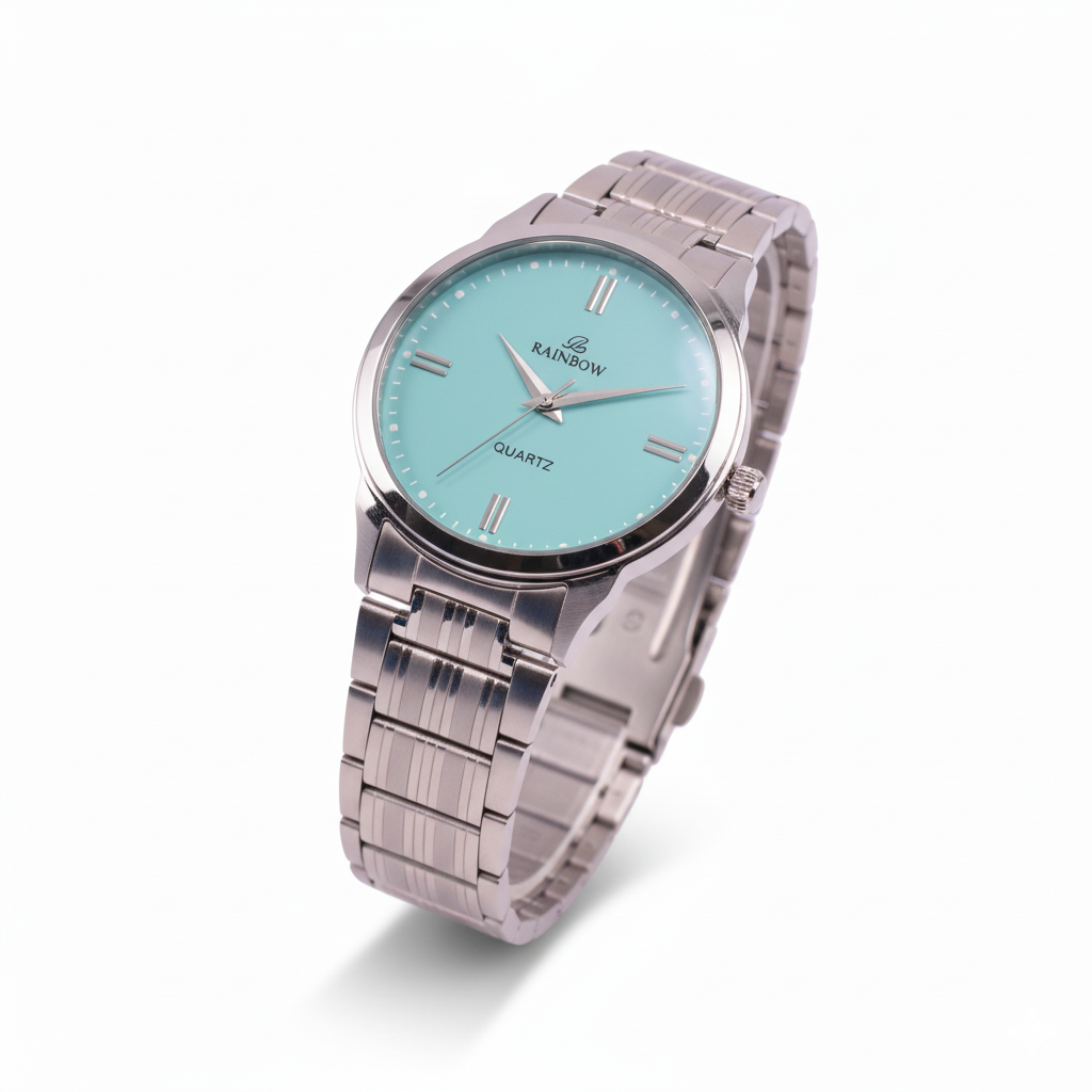 Rainbow Classic Men’s Aqua Blue Dial Stainless Steel Watch