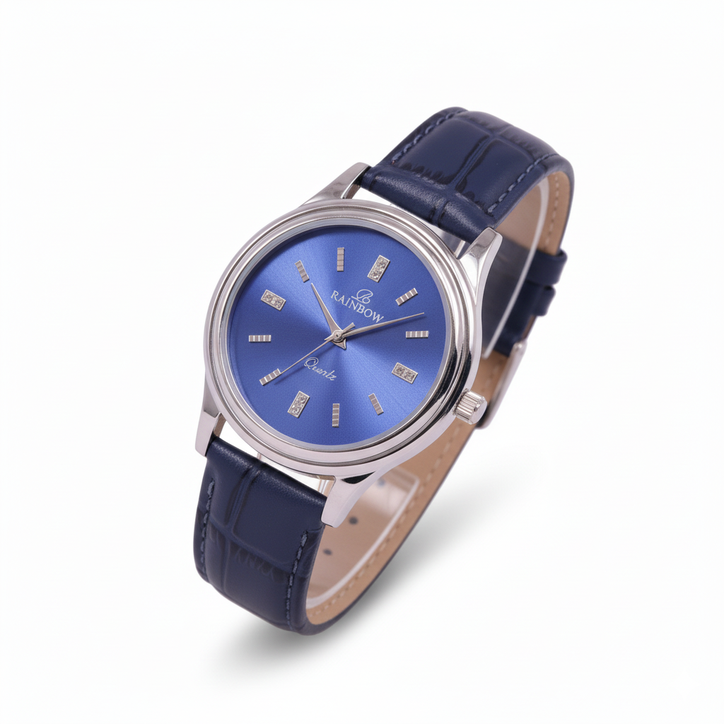 Rainbow Classic Men’s Blue Dial Blue Leather Strap Watch